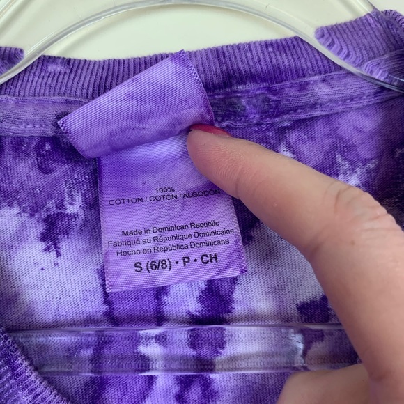 Colortone Kid’s Purple Tie Dye Short Sleeve Tee - Picture 4 of 5